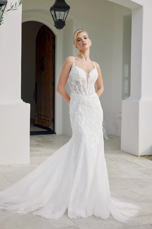 Evelisse — Floral Lace Mermaid Wedding Dress