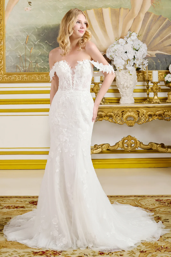 Celeste — Floral Off-Shoulder Mermaid Wedding Dress