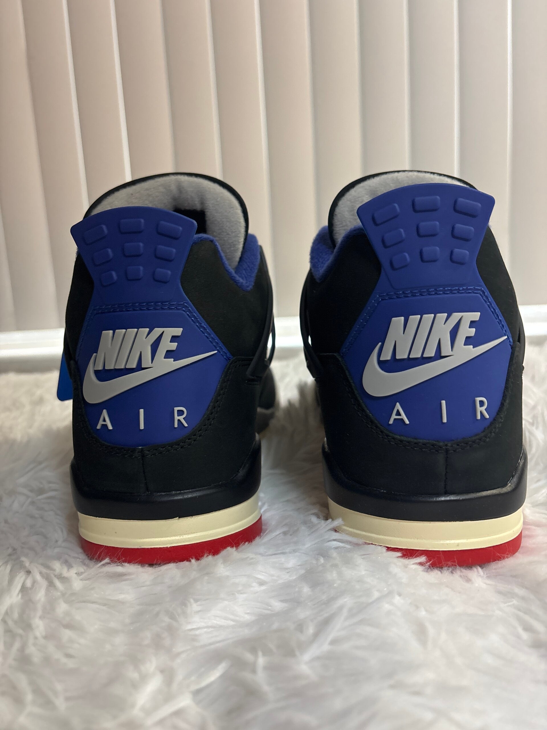 Air jordan 4 retro black/fire red - deep royal blue