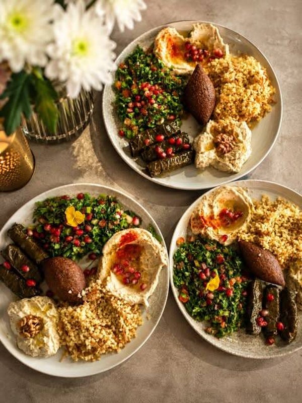Assiette libanaise avec viande