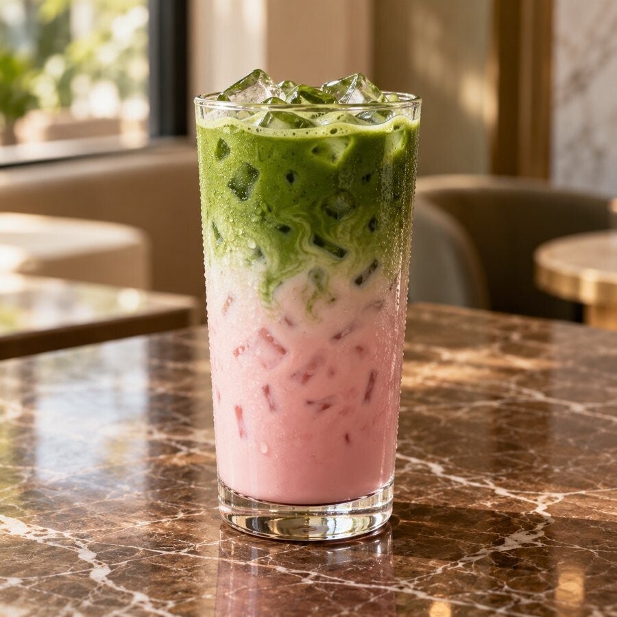 Iced rose matcha