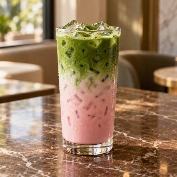 Iced rose matcha
