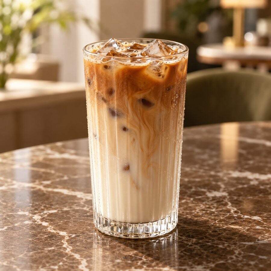 Iced vanilla latte