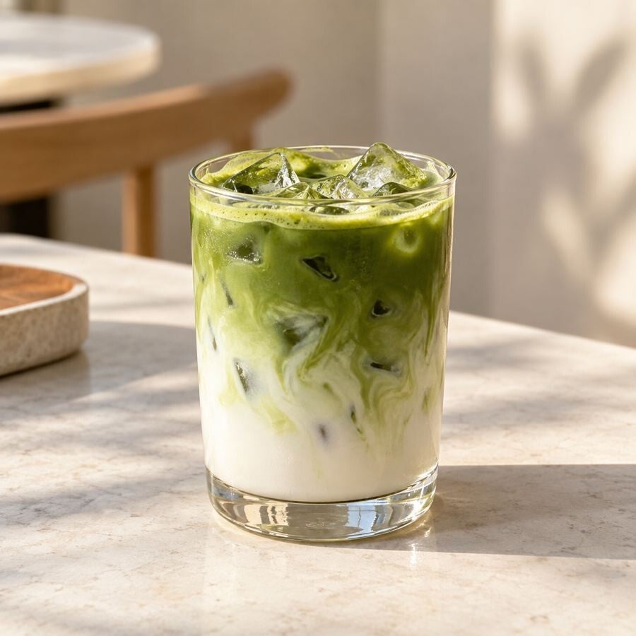 Iced matcha latte