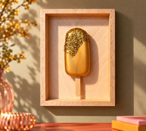 Gouden Popsicle Wall Art met lijst