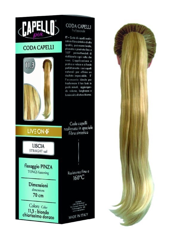 Coda Capelli Liscia Con Pinza Biondo Chiarissimo Dorato