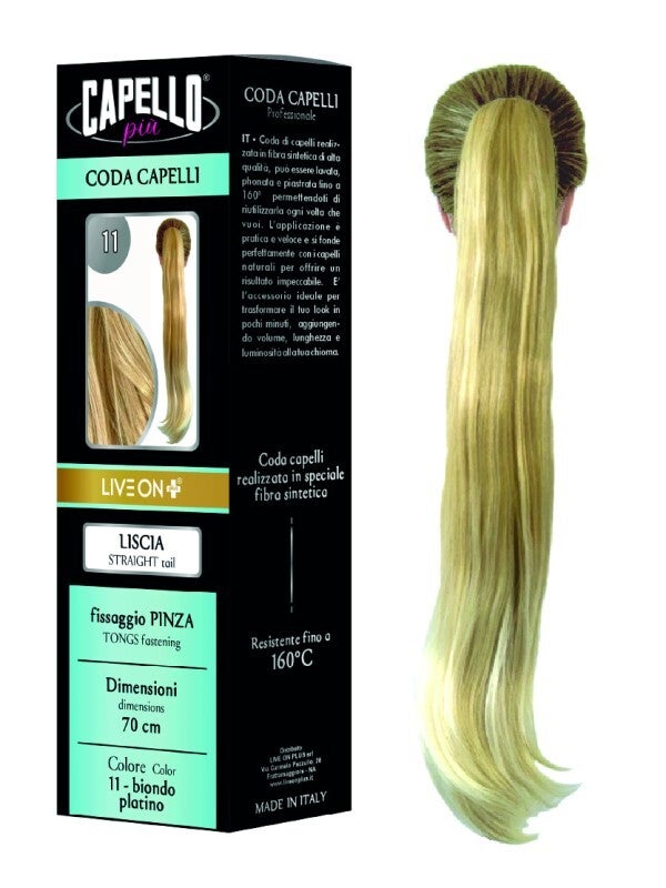 Coda Capelli Liscia Con Pinza Biondo Platino