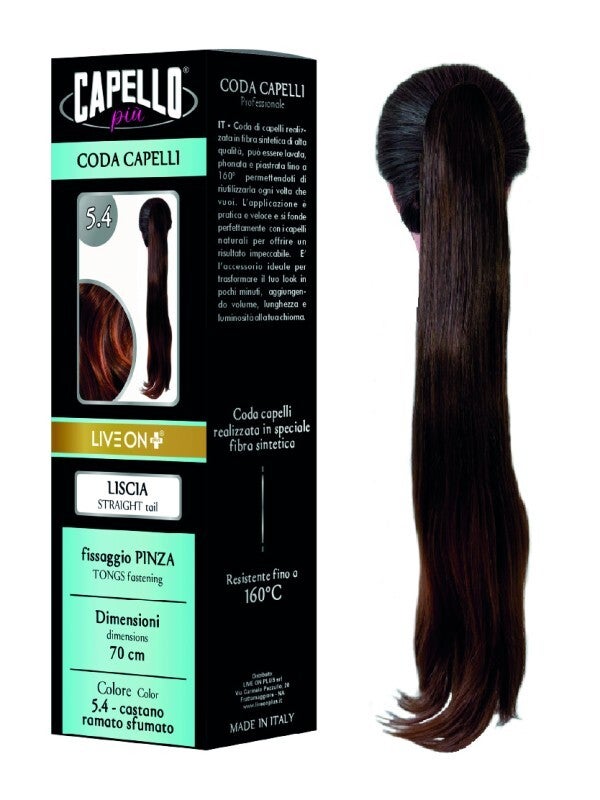 Coda Capelli Liscia Con Pinza Castano Ramato Sfumato