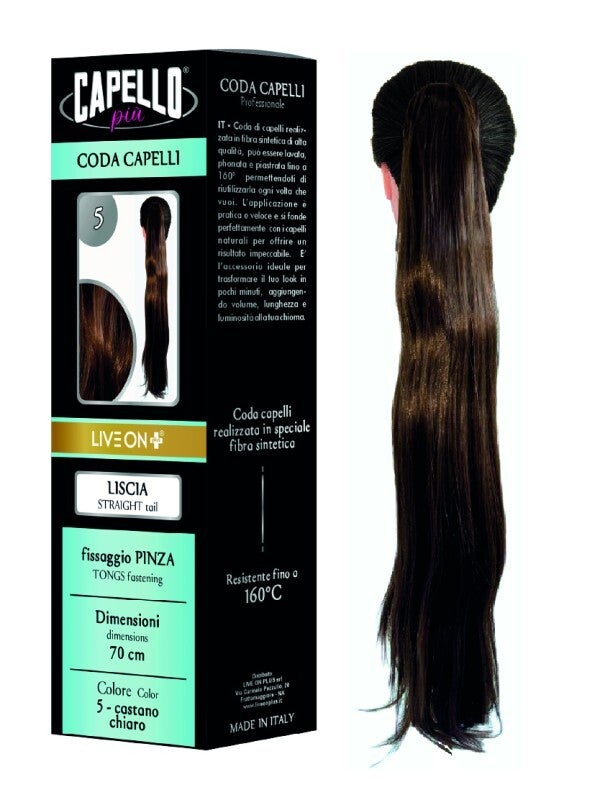 Coda Capelli Liscia Con Pinza Castano Chiaro