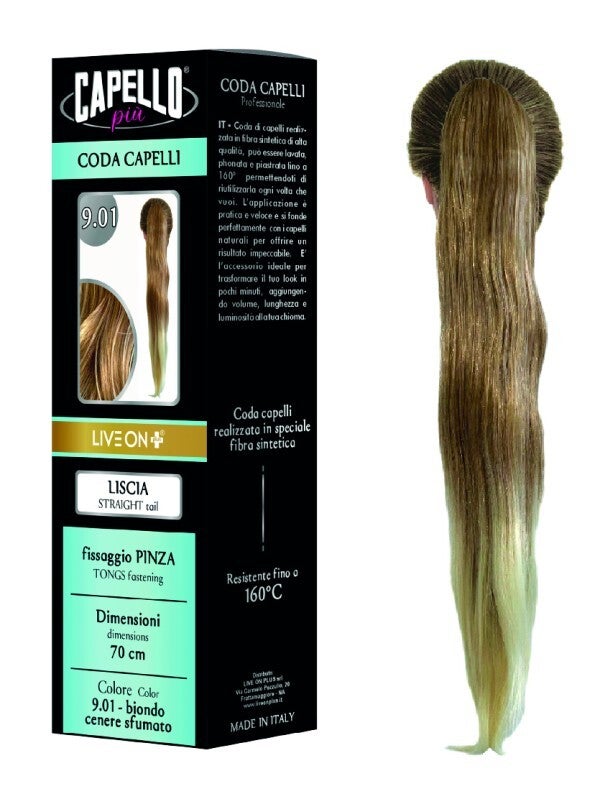 Coda Capelli Liscia Con Pinza Biondo Cenere Sfumato