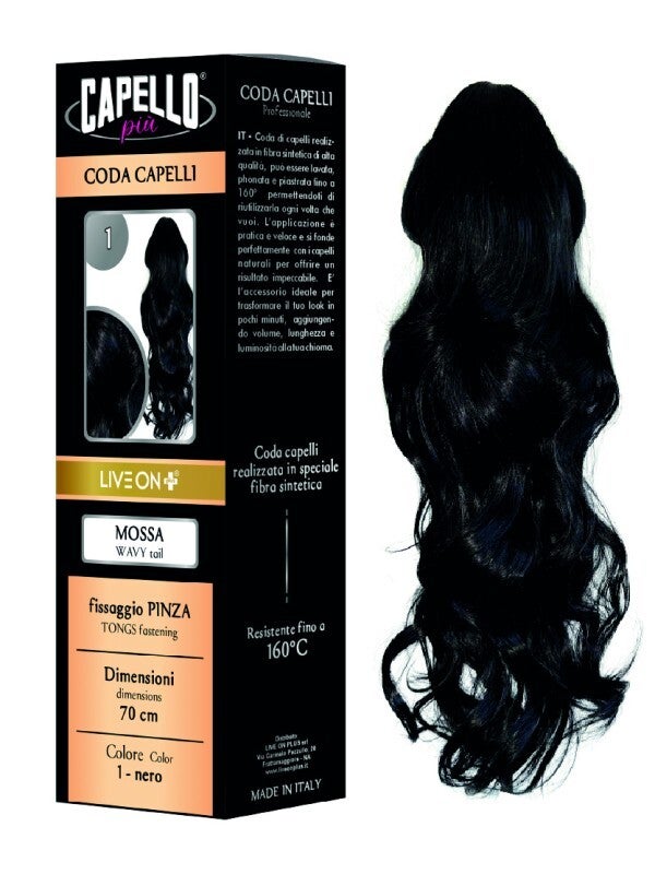 Coda Capelli Mossa Con Pinza Nero