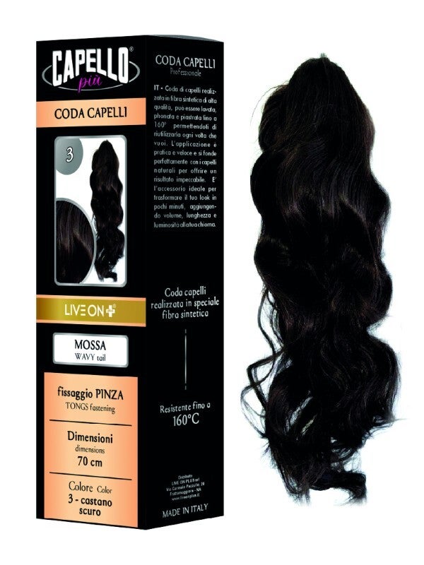Coda Capelli Mossa Con Pinza Castano Scuro