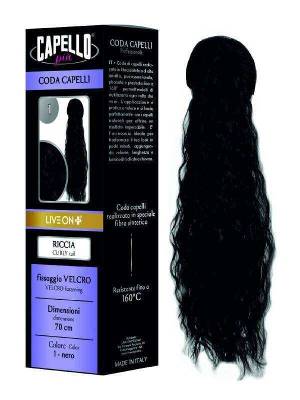 Coda Capelli Riccia Nero