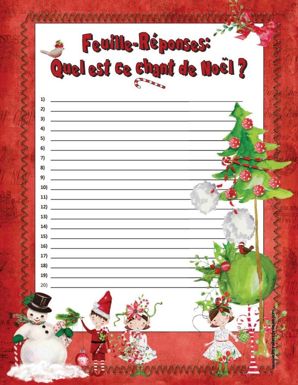 RALLYE DES CHANTS DE NOEL ET DU TEMPS DES FETES - JEU D'EQUIPE