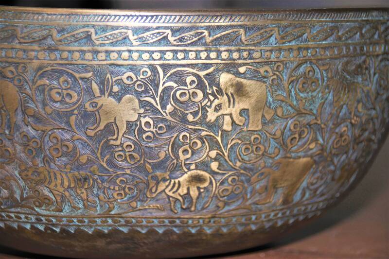 detail van een oude klankschaal