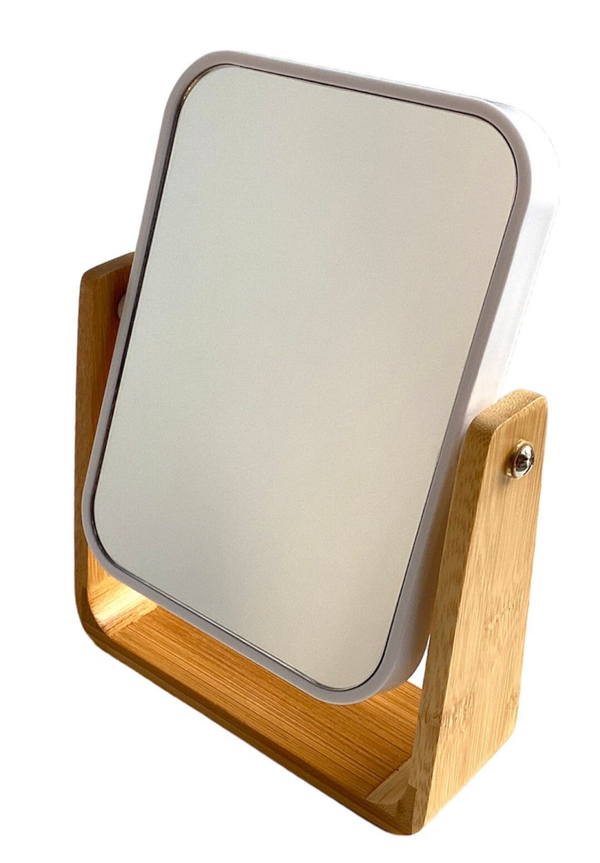 Staande en 3x vergrotende dubbele make-upspiegel / wit / 16x6x22