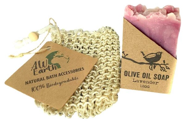 Agnes + Cat Lavender Lavendel Zeep - Olijfoliezeep + Sisal zeepzakje