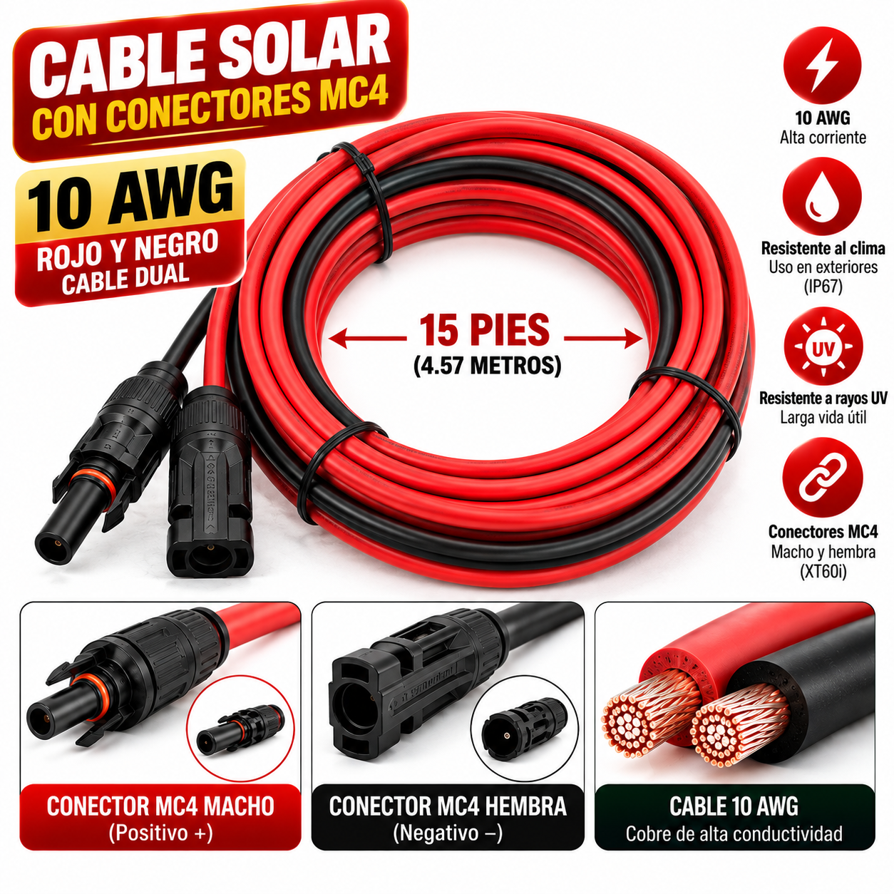 Cable Del Panel Solar