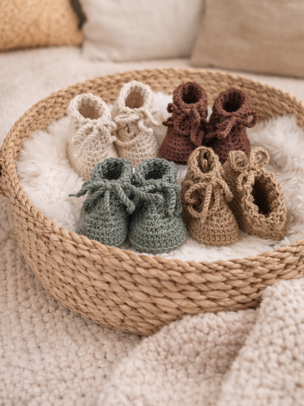 Handgemaakte babyslofjes van merinowol - het perfecte kraamcadeau ❤️