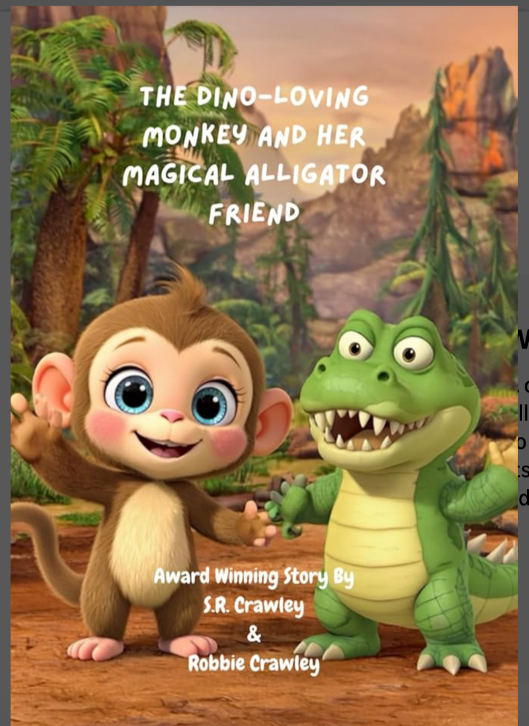Kyleigh the Dino-Loving Monkey and her Magical Alligator Friend