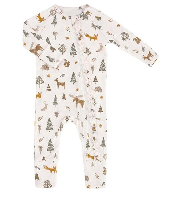 Cozy Romper with ruffles- pink