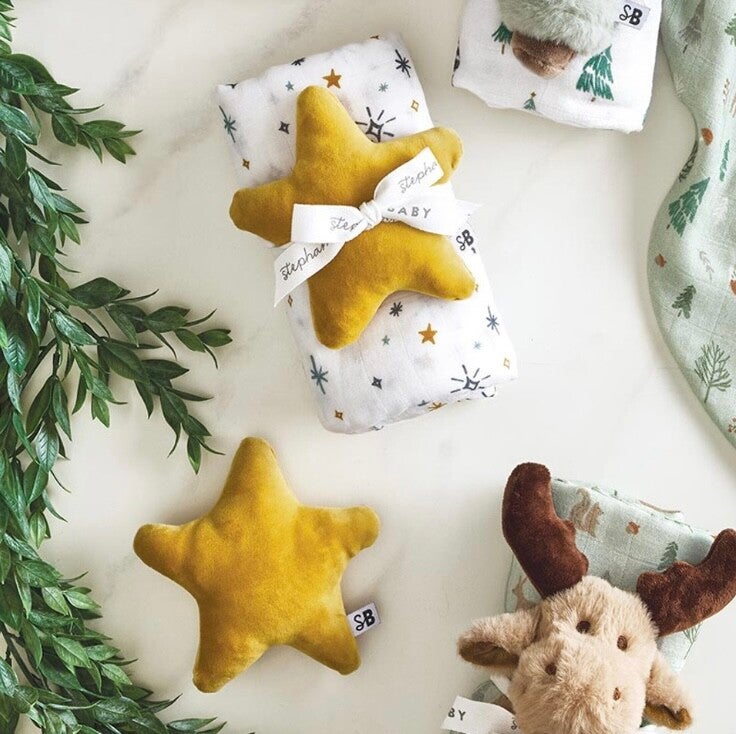Swaddle with rattle- stars