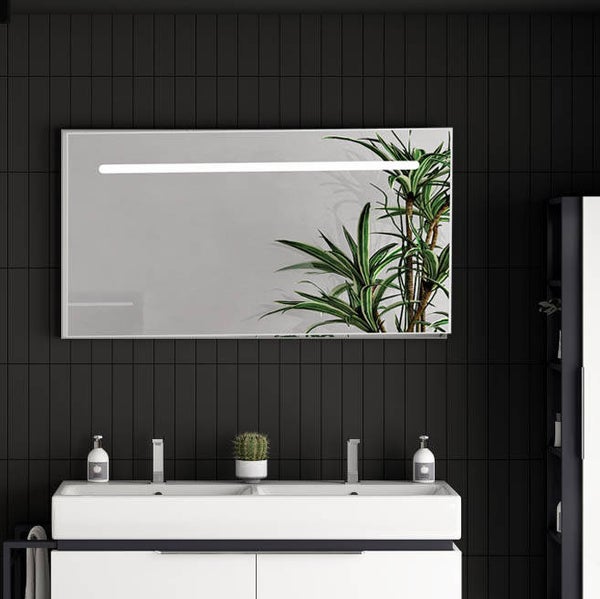 Badkamerspiegel 120x70 cm met Ledverlichting-Aanraakschakelaar-Spiegelverwarming