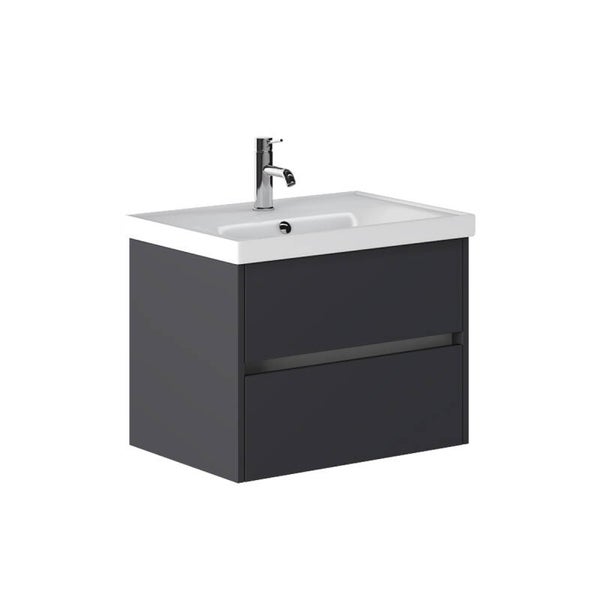 JENA 65cm Badkamermeubel +Wastafel Keramiek/ M. Antraciet