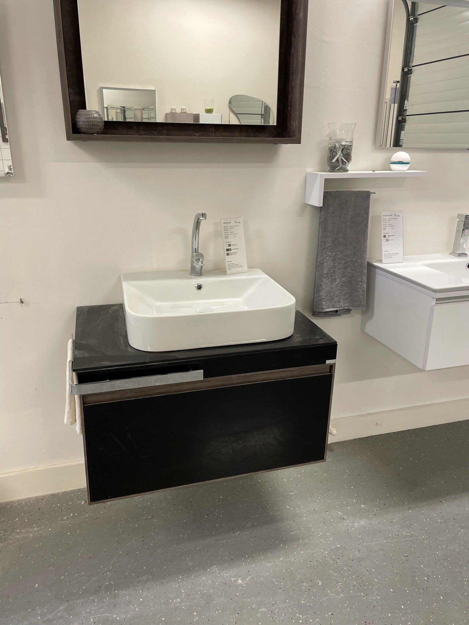 MOKKA SET 80 cm Badkamermeubel +Waskom Keramiek+Spiegel