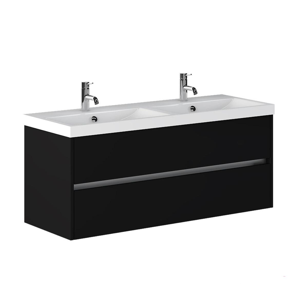 JENA 120 cm Badkamermeubel +Wastafel Keramiek/Mat Zwart