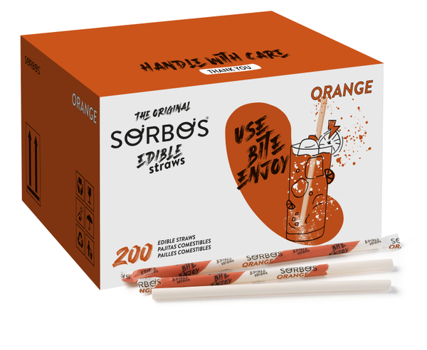 ORANGE  boîte de 200 pailles aromatisées