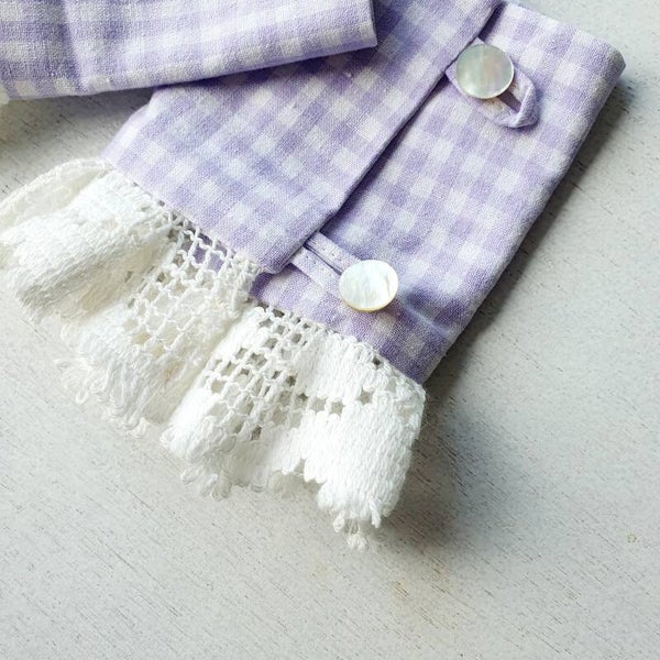 Cuffs in lila geruit