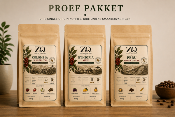 ZQ Coffee Proefpakket –🇨🇴 Colombia • 🇵🇪Peru • 🇪🇹Ethiopia
