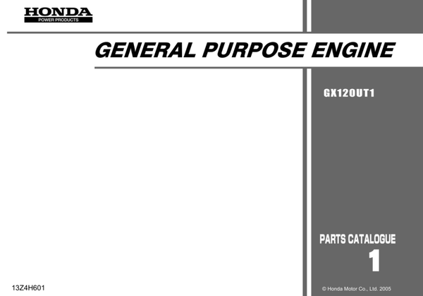 Honda GX Series GX120UT1 code GCAGT Parts Manual