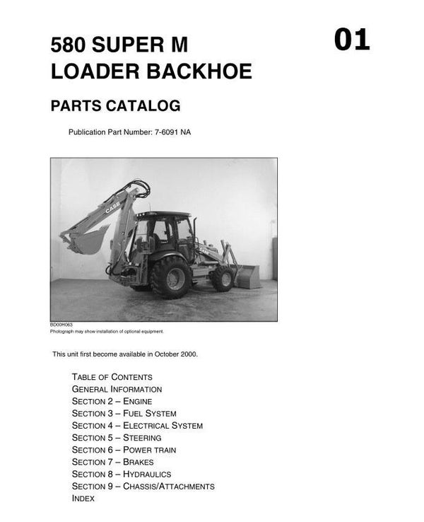 -01 Case 580 Super M backhoe Loader parts manual   805 pages