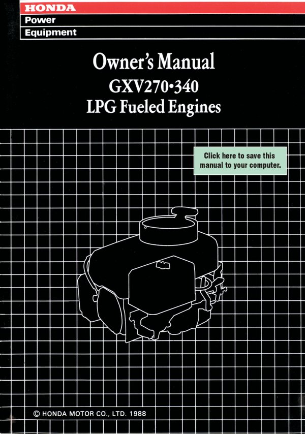 Honda GXV Series GXV270 Operators Service Manual