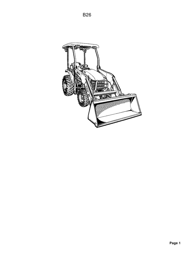 Kubota B26 Parts Manual