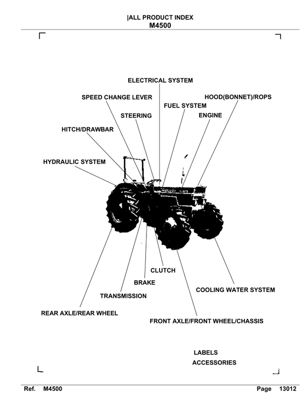 Kubota M4500 Parts Manual