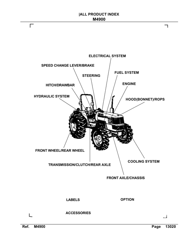 Kubota M4900 Parts Manual