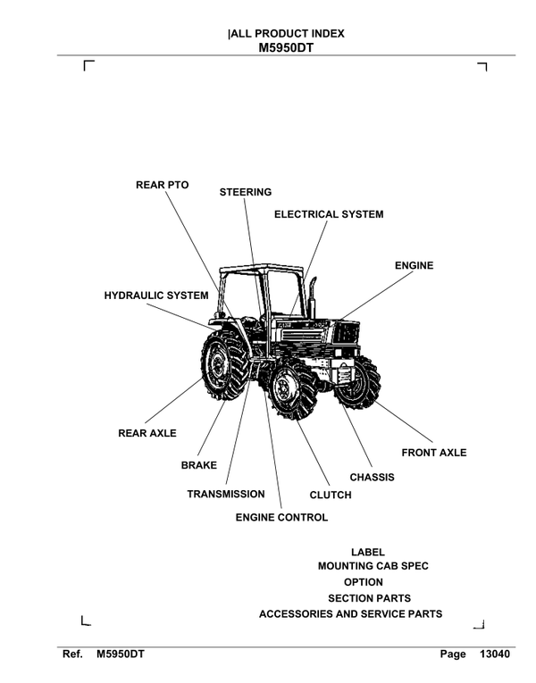 Kubota M5950DT Parts Manual