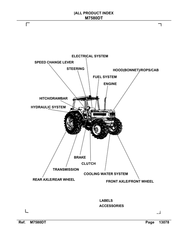 Kubota M7580DT Parts Manual