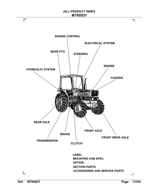 Kubota M7950DT Parts Manual