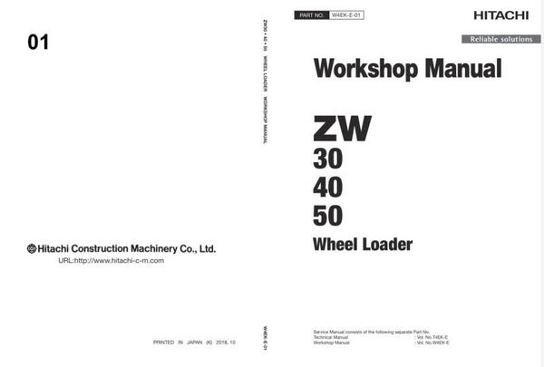33D 01 Hitachi ZW 30-40-50 Wheel Loader Workshop Manual 334 pages