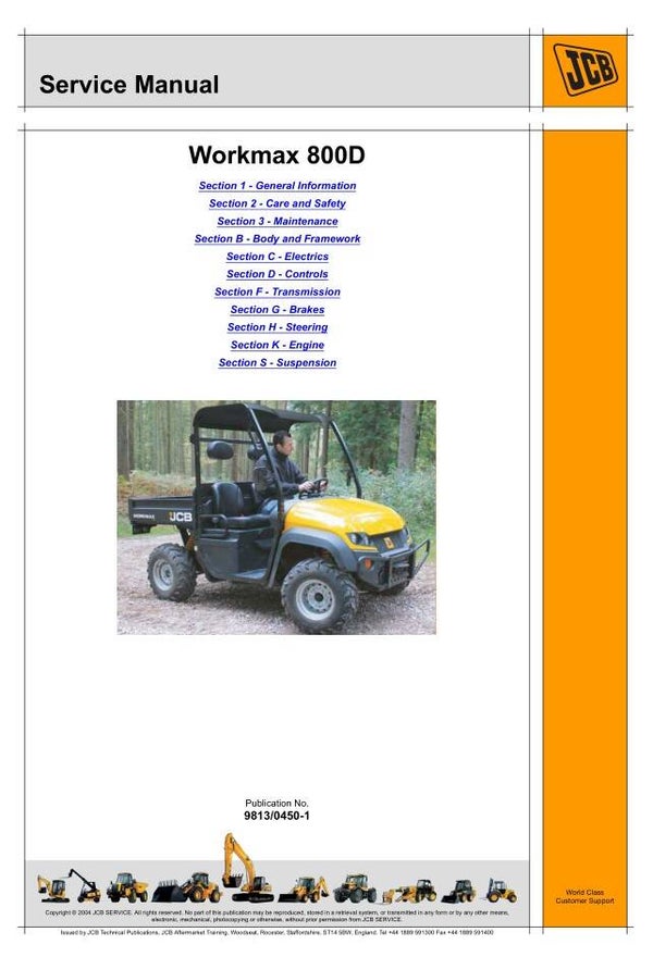 JC 01 JCB Workmax 800D Service Repair Manual 329 pages