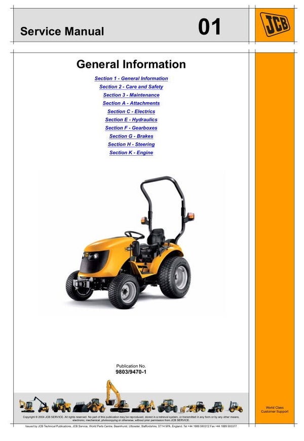 JA 01 JCB 323, 327 HST Tractor Service Repair Manual 335 pages