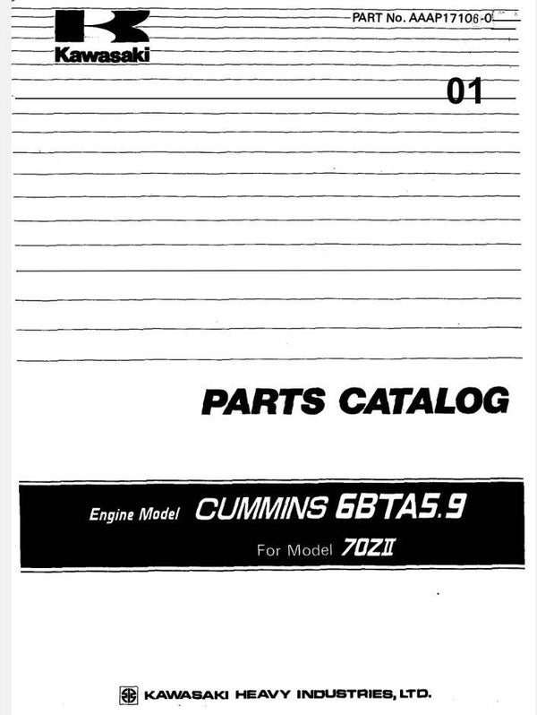 KW   01 Cummins 6BTA5.9 Engine Parts Catalog [For Kawasaki 70ZII] 54 pages