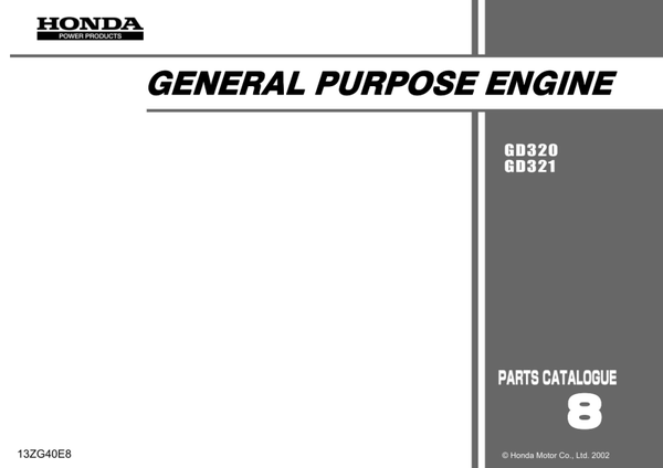 Honda GD Series -GD320 321 code GPB GPAD Parts Manual