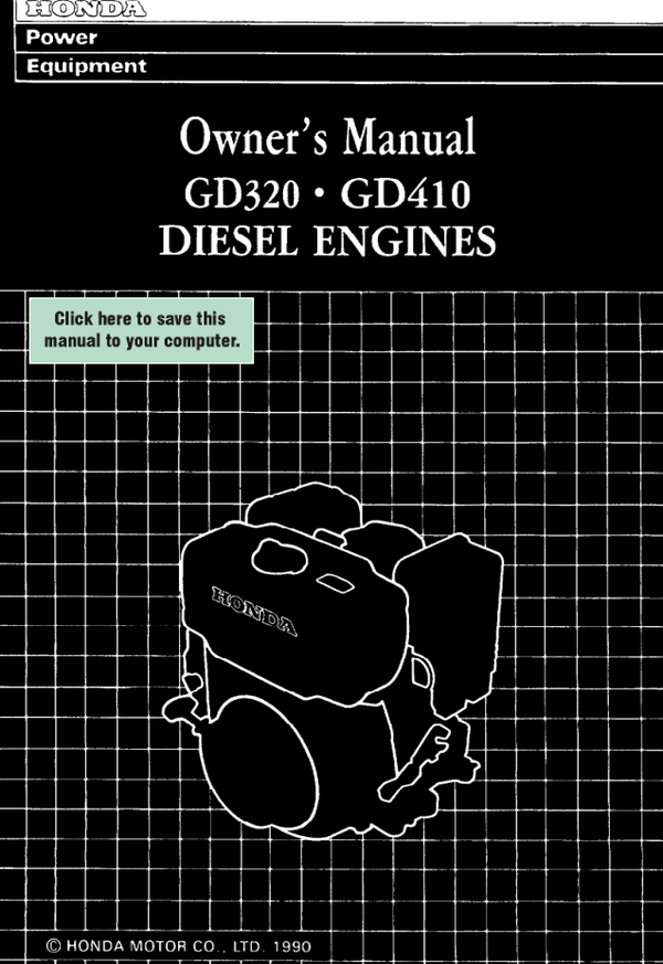 Honda GD Series -GD410 Operators Service Manual