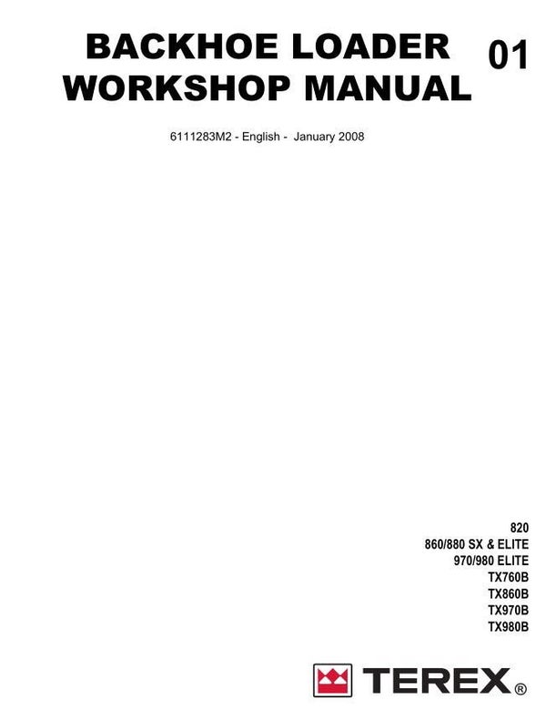 TR  01 Terex 820-860-880-970-980 Backhoe Loader Workshop Manual 1578 pages