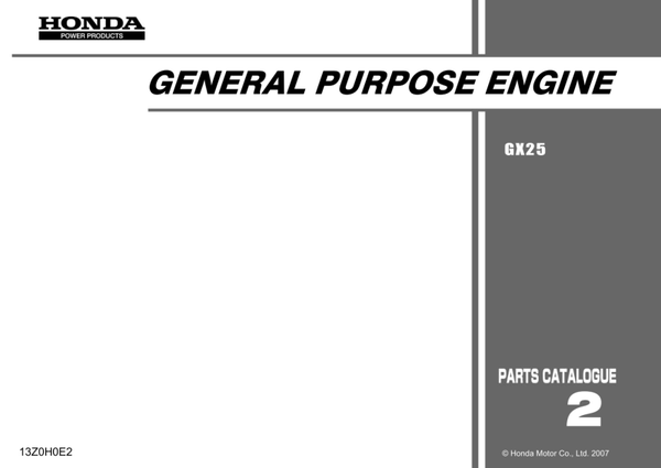 Honda GX Series -GX25 code GCABM GCABK Parts Manual